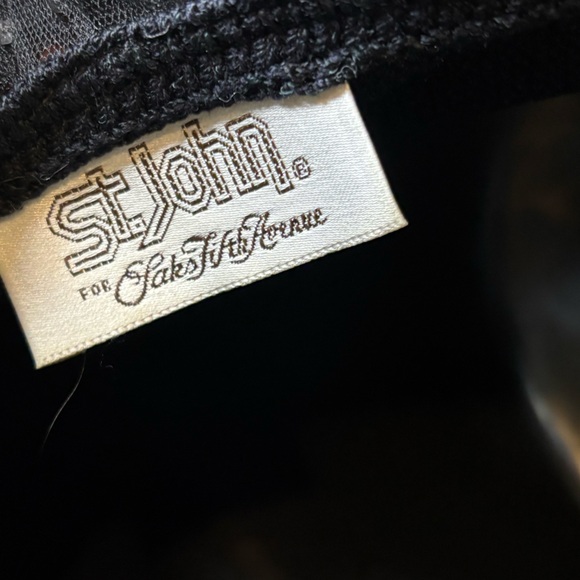 Vintage St. John for Saks Fifth Avenue Black Knit Ruffle Evening Dress Small - Picture 9 of 12